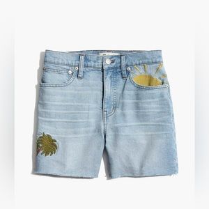 Madewell Embroidered Denim Shorts